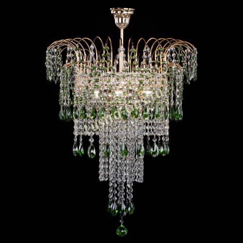 Люстра Агата Венеция №4 длинная Зеленая в Новокузнецке Гусь Хрустальный