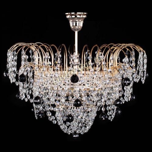 Люстра Агата Венеция №4 шар черная в Новокузнецке Гусь Хрустальный