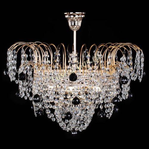 Люстра Агата Венеция №4 шар черная в Новокузнецке Гусь Хрустальный