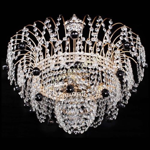 Люстра Агата Венеция №4 шар черная в Новокузнецке Гусь Хрустальный