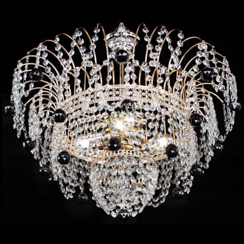 Люстра Агата Венеция №4 шар черная в Новокузнецке Гусь Хрустальный