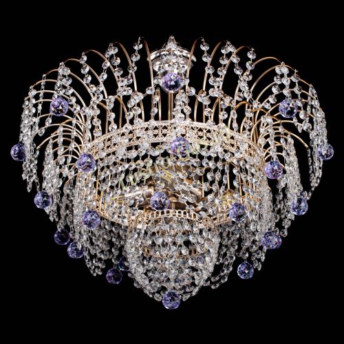 Люстра Агата Венеция №4 шар фиолетовая в Новокузнецке Гусь Хрустальный
