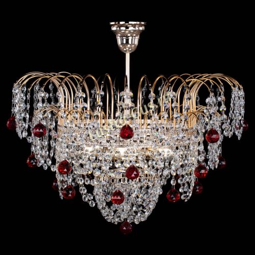 Люстра Агата Венеция №4 шар красная в Новокузнецке Гусь Хрустальный