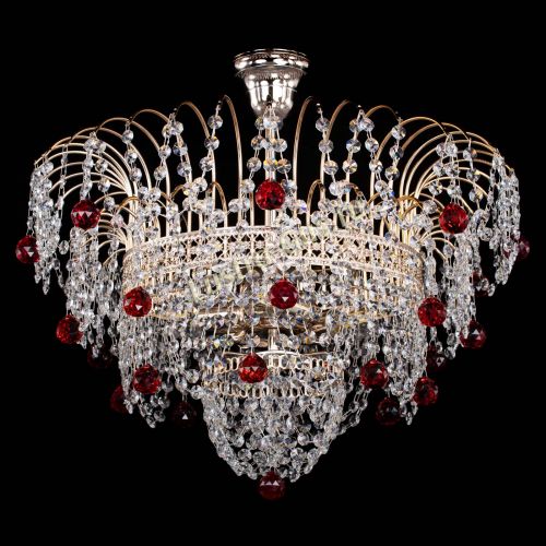 Люстра Агата Венеция №4 шар красная в Новокузнецке Гусь Хрустальный
