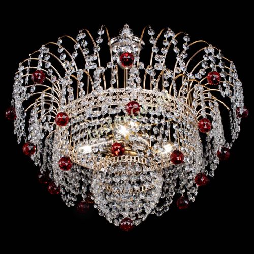 Люстра Агата Венеция №4 шар красная в Новокузнецке Гусь Хрустальный