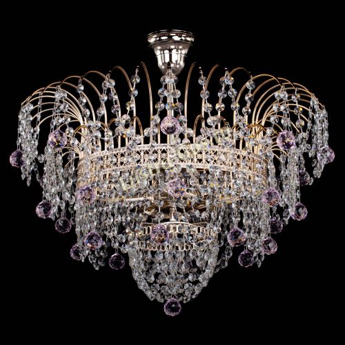 Люстра Агата Венеция №4 шар розовая в Новокузнецке Гусь Хрустальный