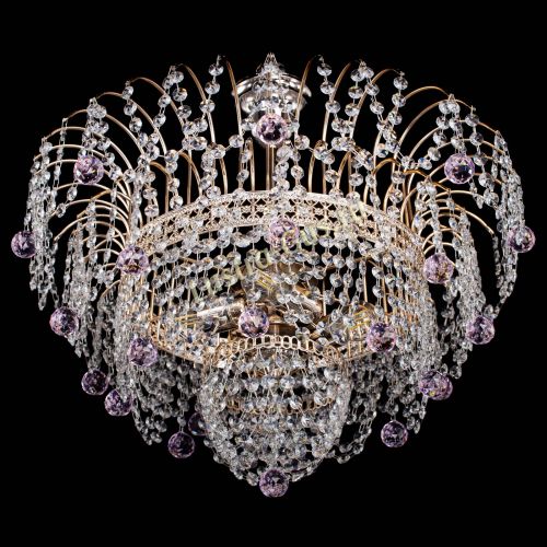 Люстра Агата Венеция №4 шар розовая в Новокузнецке Гусь Хрустальный