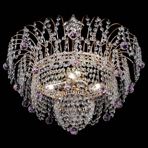 Люстра Агата Венеция №4 шар розовая в Новокузнецке Гусь Хрустальный