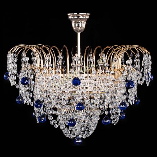 Люстра Агата Венеция №4 шар синяя в Новокузнецке Гусь Хрустальный