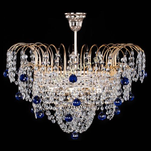Люстра Агата Венеция №4 шар синяя в Новокузнецке Гусь Хрустальный