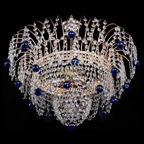 Люстра Агата Венеция №4 шар синяя в Новокузнецке Гусь Хрустальный