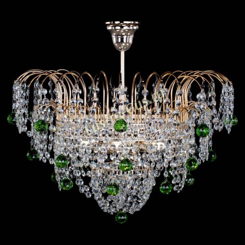 Люстра Агата Венеция №4 шар зеленая в Новокузнецке Гусь Хрустальный