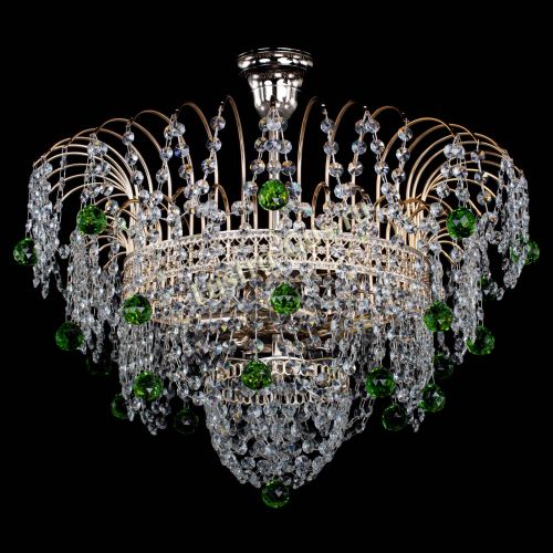 Люстра Агата Венеция №4 шар зеленая в Новокузнецке Гусь Хрустальный