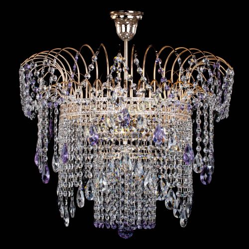 Люстра Агата Венеция №4 фиолетовая в Новокузнецке Гусь Хрустальный
