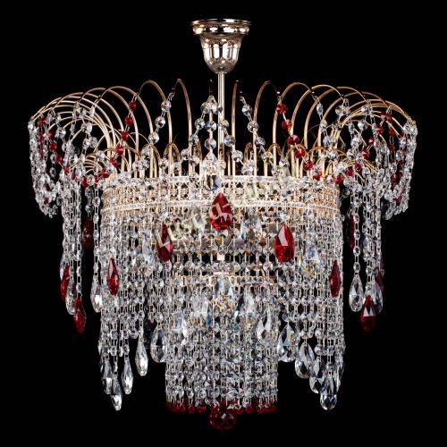 Люстра Агата Венеция №4 красная в Новокузнецке Гусь Хрустальный