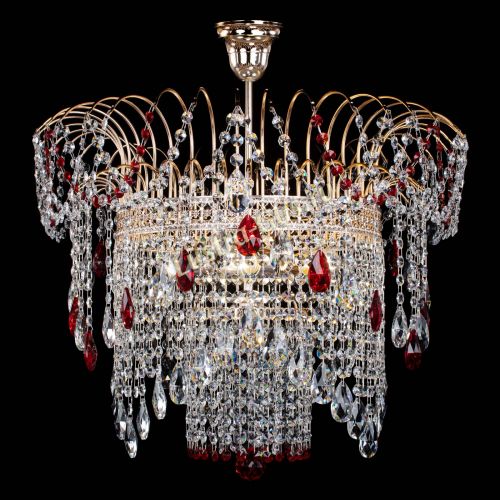 Люстра Агата Венеция №4 красная в Новокузнецке Гусь Хрустальный