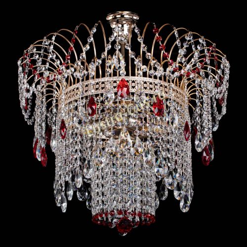 Люстра Агата Венеция №4 красная в Новокузнецке Гусь Хрустальный