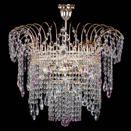 Люстра Агата Венеция №4 розовая в Новокузнецке Гусь Хрустальный