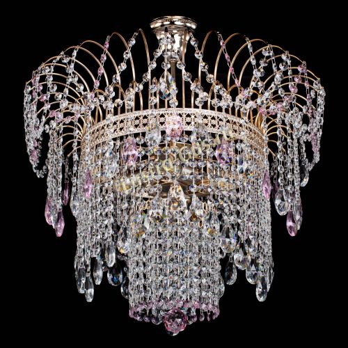Люстра Агата Венеция №4 розовая в Новокузнецке Гусь Хрустальный