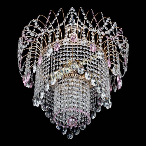 Люстра Агата Венеция №4 розовая в Новокузнецке Гусь Хрустальный