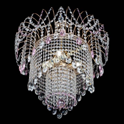 Люстра Агата Венеция №4 розовая в Новокузнецке Гусь Хрустальный