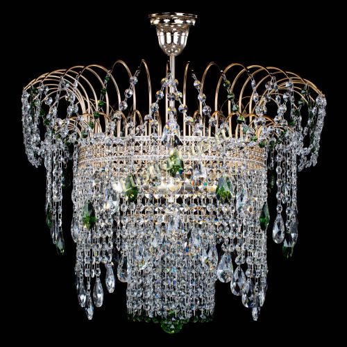 Люстра Агата Венеция №4 зеленая в Новокузнецке Гусь Хрустальный