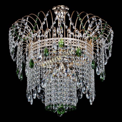 Люстра Агата Венеция №4 зеленая в Новокузнецке Гусь Хрустальный