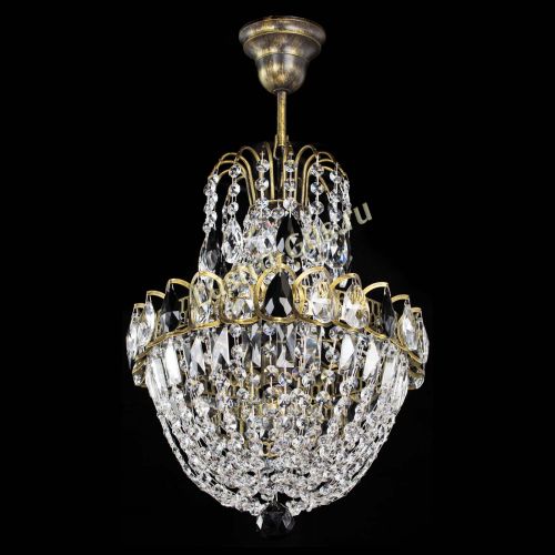 Люстра Астра №1 с подвесом под бронзу Черная в Новокузнецке Гусь Хрустальный