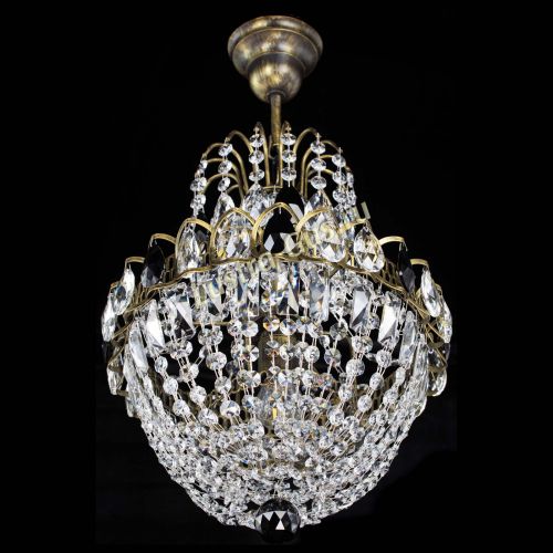 Люстра Астра №1 с подвесом под бронзу Черная в Новокузнецке Гусь Хрустальный