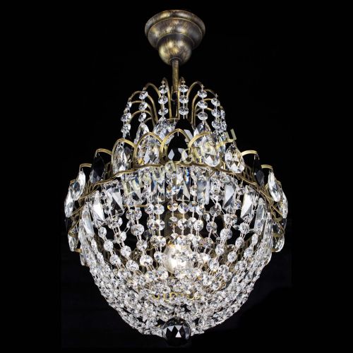 Люстра Астра №1 с подвесом под бронзу Черная в Новокузнецке Гусь Хрустальный