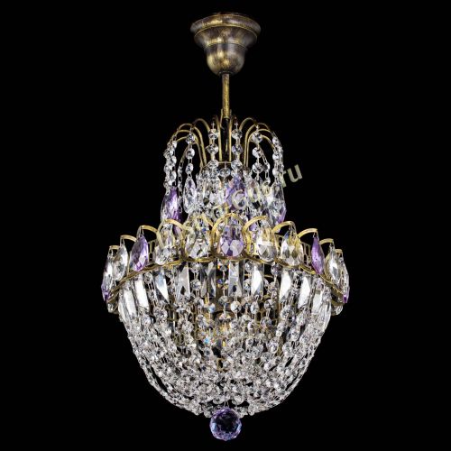 Люстра Астра №1 с подвесом под бронзу Фиолетоавя в Новокузнецке Гусь Хрустальный