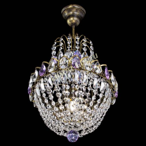 Люстра Астра №1 с подвесом под бронзу Фиолетоавя в Новокузнецке Гусь Хрустальный