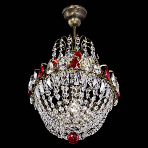 Люстра Астра №1 с подвесом под бронзу Красная в Новокузнецке Гусь Хрустальный