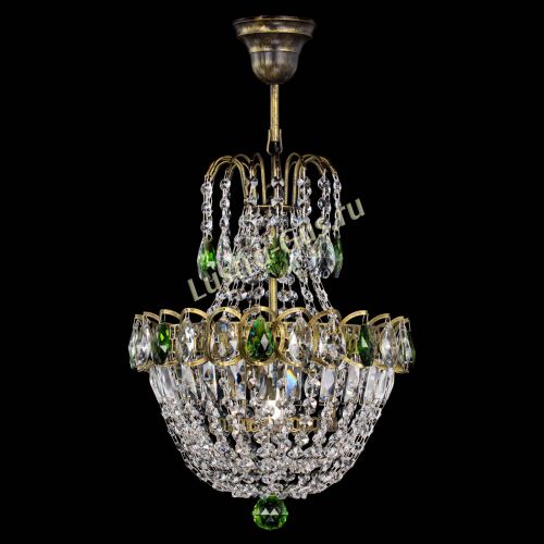 Люстра Астра №1 с подвесом под бронзу Зеленая в Новокузнецке Гусь Хрустальный