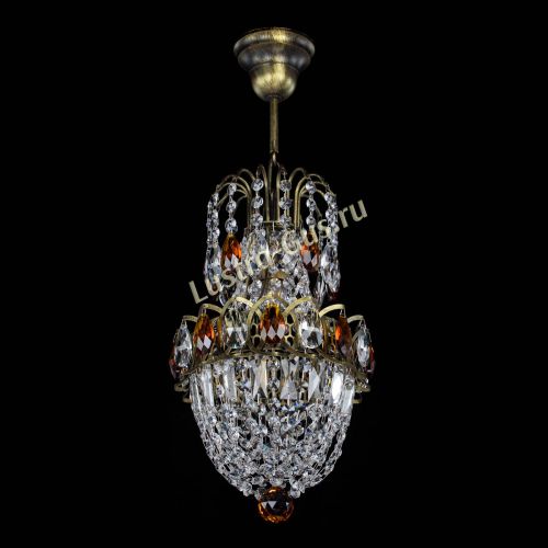 Люстра Астра №1 узкая чайная под бронзу в Новокузнецке Гусь Хрустальный