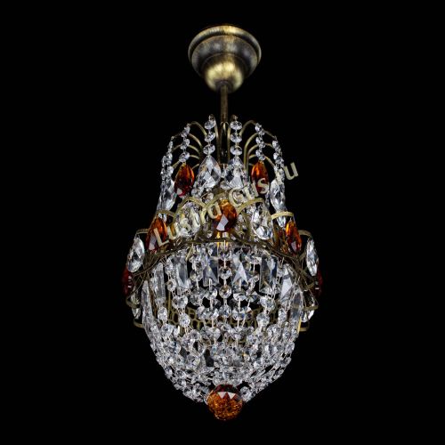 Люстра Астра №1 узкая чайная под бронзу в Новокузнецке Гусь Хрустальный