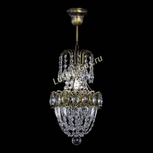 Люстра Астра №1 узкая с подвесом под бронзу в Новокузнецке Гусь Хрустальный