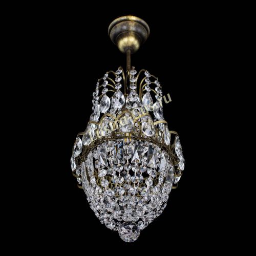 Люстра Астра №1 узкая с подвесом под бронзу в Новокузнецке Гусь Хрустальный