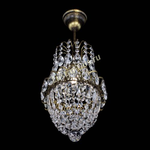 Люстра Астра №1 узкая с подвесом под бронзу в Новокузнецке Гусь Хрустальный