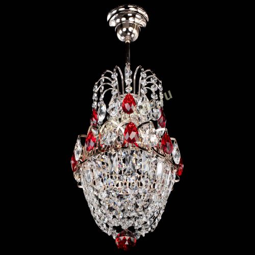 Люстра Астра №1 узкая красная в Новокузнецке Гусь Хрустальный