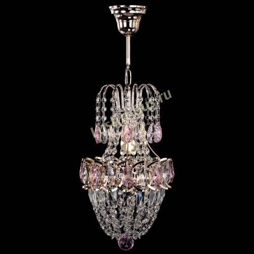 Люстра Астра №1 узкая розовая в Новокузнецке Гусь Хрустальный