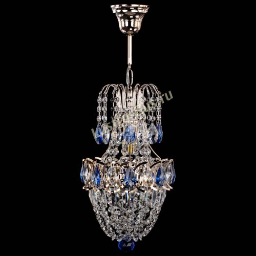 Люстра Астра №1 узкая синяя в Новокузнецке Гусь Хрустальный