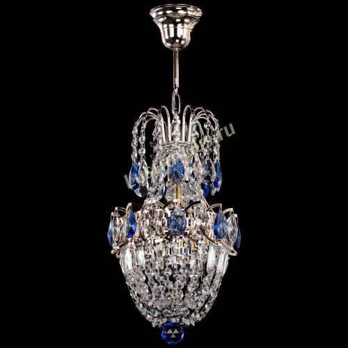 Люстра Астра №1 узкая синяя в Новокузнецке Гусь Хрустальный