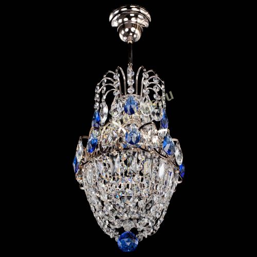 Люстра Астра №1 узкая синяя в Новокузнецке Гусь Хрустальный