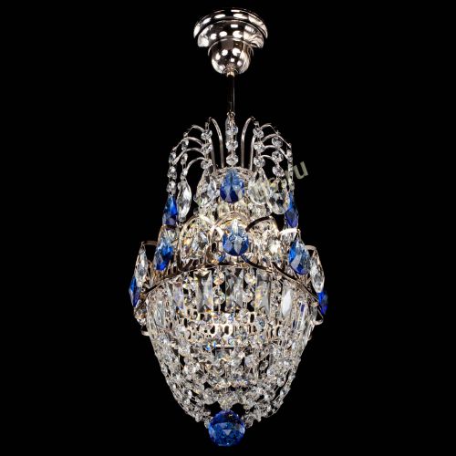 Люстра Астра №1 узкая синяя в Новокузнецке Гусь Хрустальный