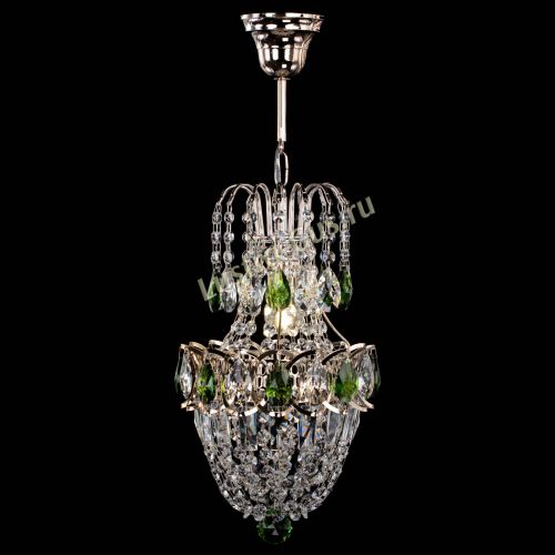 Люстра Астра №1 узкая зеленая в Новокузнецке Гусь Хрустальный