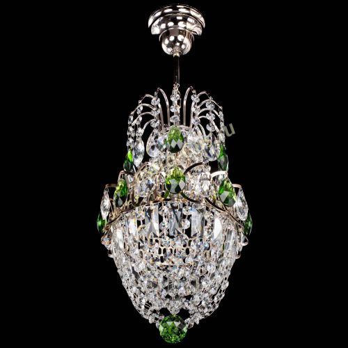 Люстра Астра №1 узкая зеленая в Новокузнецке Гусь Хрустальный