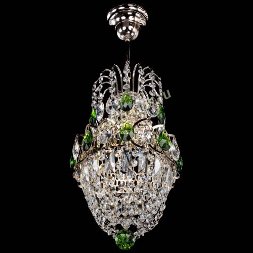 Люстра Астра №1 узкая зеленая в Новокузнецке Гусь Хрустальный