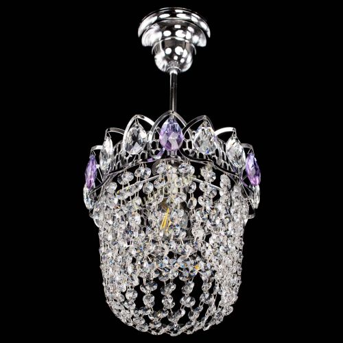 Люстра Астра ажур №1 фиолетовая в Новокузнецке Гусь Хрустальный