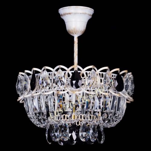 Люстра Астра Бутон №1 Черная - белая с подвесом в Новокузнецке Гусь Хрустальный